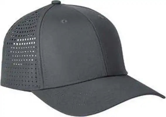 Big Accessories Ba537 Performance Perforated Cap - Charcoal - Dark Gray / one Size Fits Most