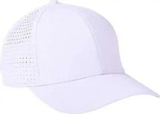 Big Accessories Ba537 Performance Perforated Cap - White - one Size Fits Most