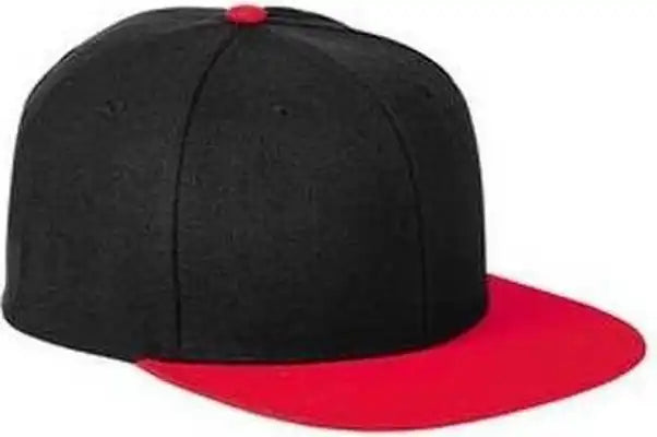 Big Accessories Ba539 Flat Bill Sport Cap - Black Red - one Size Fits Most