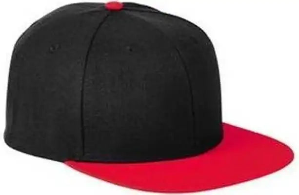 Big Accessories Ba539 Flat Bill Sport Cap - Black Red - one Size Fits Most