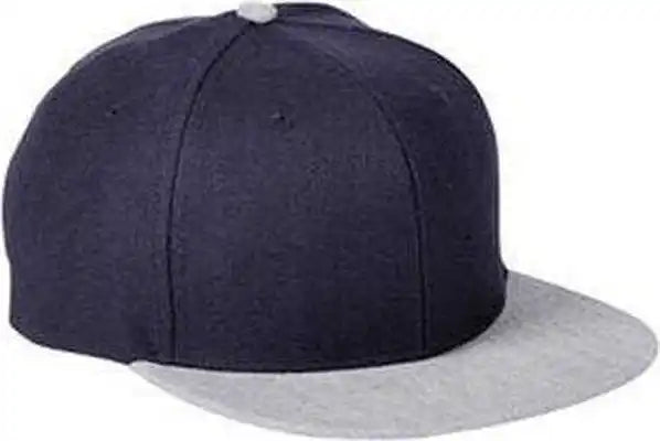 Big Accessories Ba539 Flat Bill Sport Cap - Navy Heather Gray - one Size Fits Most