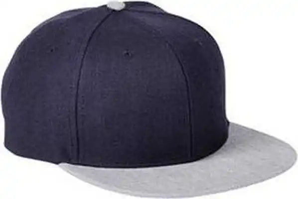 Big Accessories Ba539 Flat Bill Sport Cap - Navy Heather Gray - one Size Fits Most