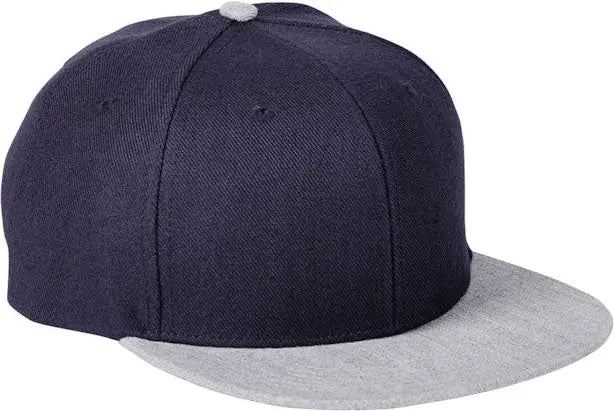 Big Accessories Ba539 Flat Bill Sport Cap - Navy Heather Grey - Gray / one Size Fits Most