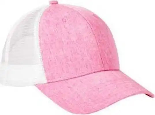 Big Accessories Ba540 Sport Trucker Cap - Heather Pink White - one Size Fits Most