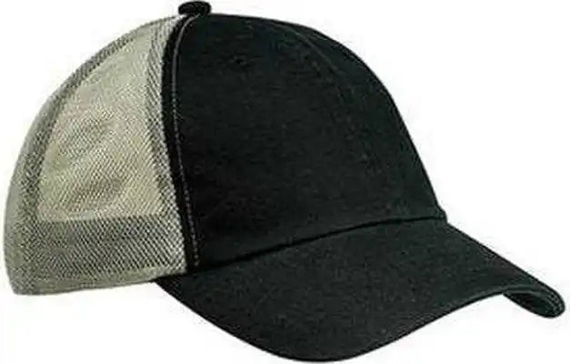 Big Accessories Ba601 Washed Trucker Cap - Black Gray - one Size Fits Most