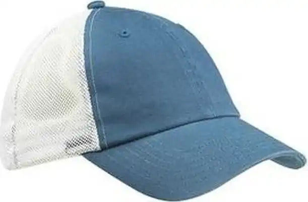 Big Accessories Ba601 Washed Trucker Cap - Indigo White - Blue / one Size Fits Most
