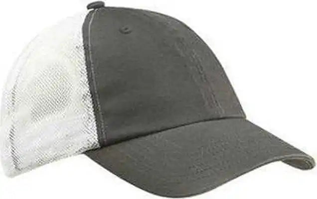 Big Accessories Ba601 Washed Trucker Cap - Iron White - Dark Gray / one Size Fits Most