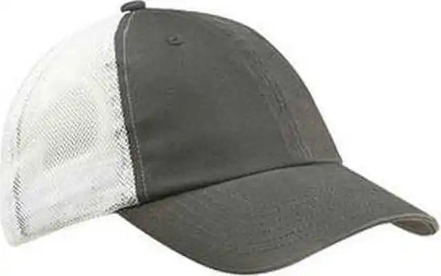 Big Accessories Ba601 Washed Trucker Cap - Iron White - Dark Gray / one Size Fits Most