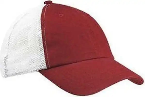 Big Accessories Ba601 Washed Trucker Cap - Maroon White - one Size Fits Most