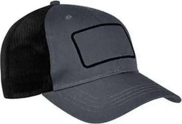 Big Accessories Ba656t Patch Trucker Cap - Charcoal Black - Dark Gray / one Size Fits Most