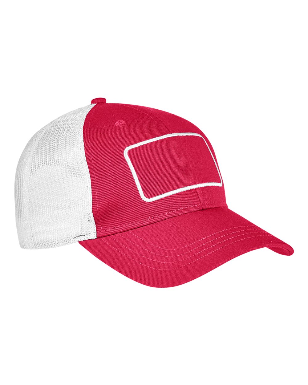 Big Accessories Ba656t Patch Trucker Cap - Red White