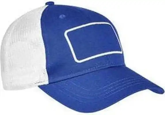Big Accessories Ba656t Patch Trucker Cap Royal White / one Size Fits Most