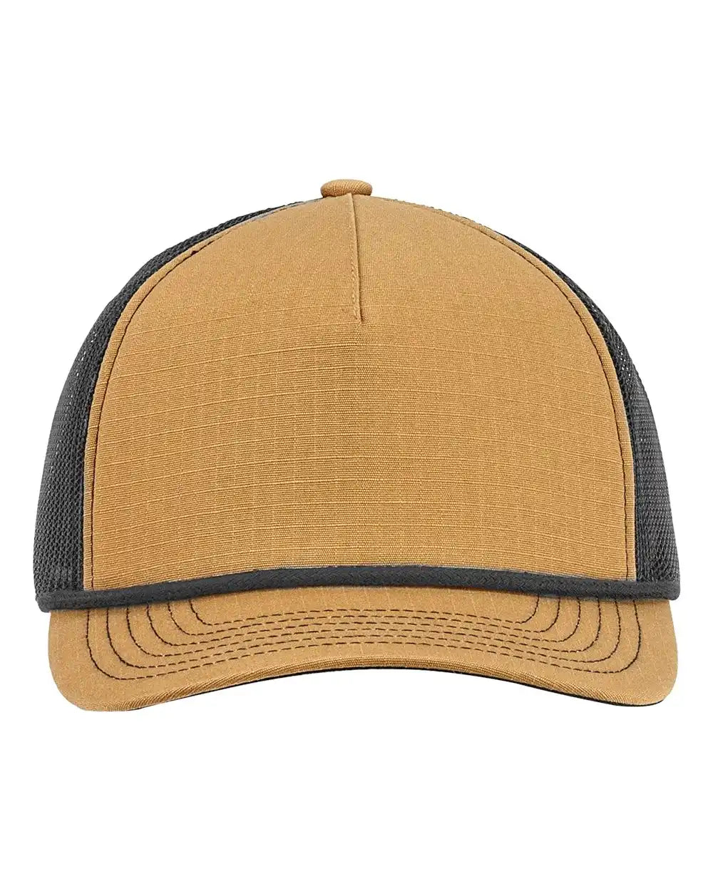Big Accessories Ba680 Lariat Ripstop Trucker Cap - Old Gold Black Rope - Gold/ / Osfa