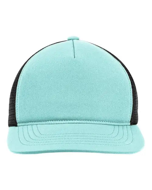 Big Accessories Ba708 Bend Foam Trucker Cap - Aquamarine Black - Mint / one Size Fits Most
