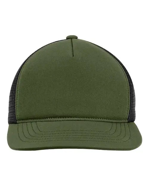 Big Accessories Ba708 Bend Foam Trucker Cap - Olive Black - one Size Fits Most