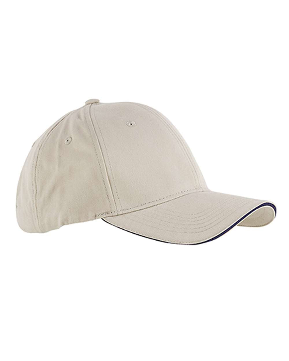 Big Accessories Bx004 Brushed Twill Sandwich Cap - Stone Navy