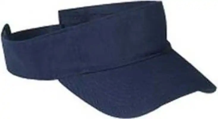 Big Accessories Bx006 Cotton Twill Visor - Navy - one Size Fits Most