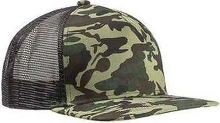 Big Accessories Bx025 Surfer Trucker Cap Forest Camo Black / one Size Fits Most