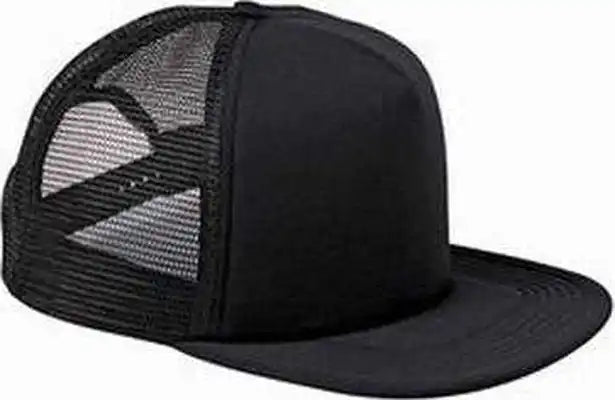 Big Accessories Bx030 5-panel Foam Front Trucker Cap - Black - one Size Fits Most