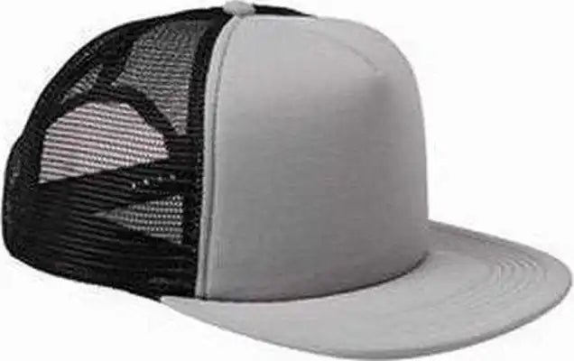 Big Accessories Bx030 5-panel Foam Front Trucker Cap - Steel Black - Gray / one Size Fits Most
