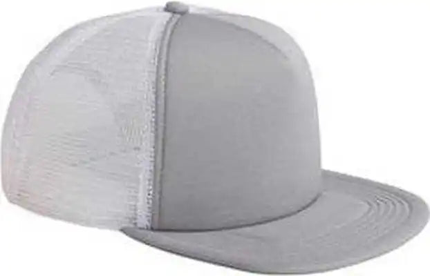 Big Accessories Bx030 5-panel Foam Front Trucker Cap - Steel White - Gray / one Size Fits Most