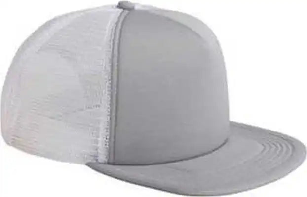 Big Accessories Bx030 5-panel Foam Front Trucker Cap - Steel White - Gray / one Size Fits Most