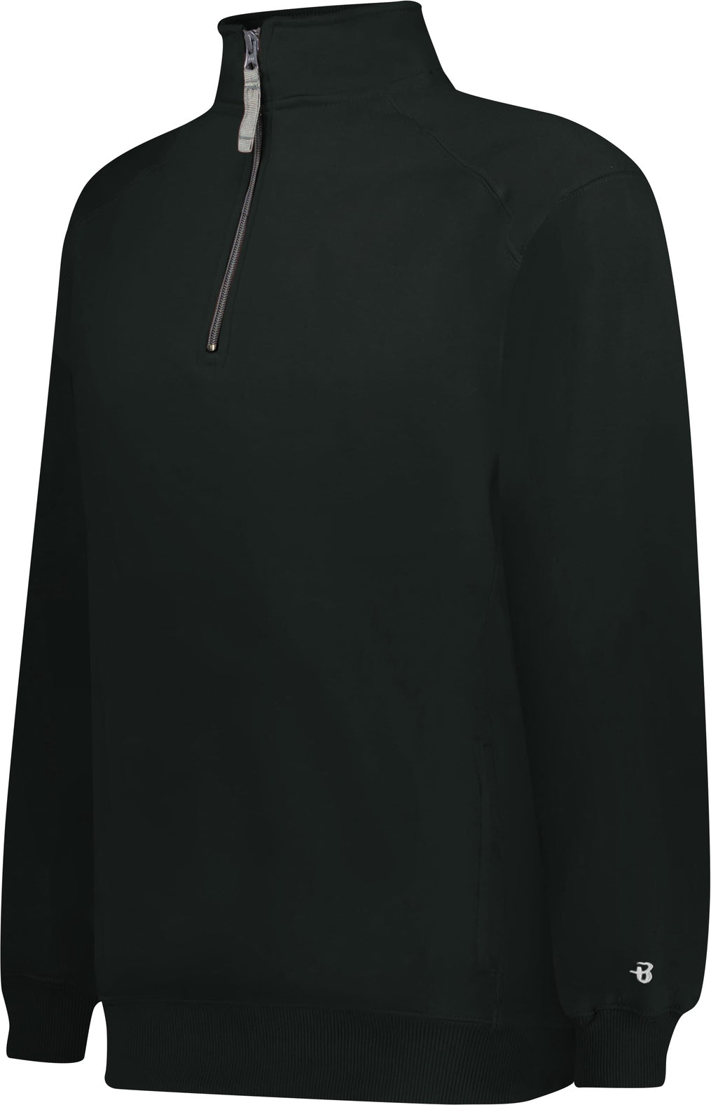 BLACK 1/4 ZIP FLEECE PULLOVER