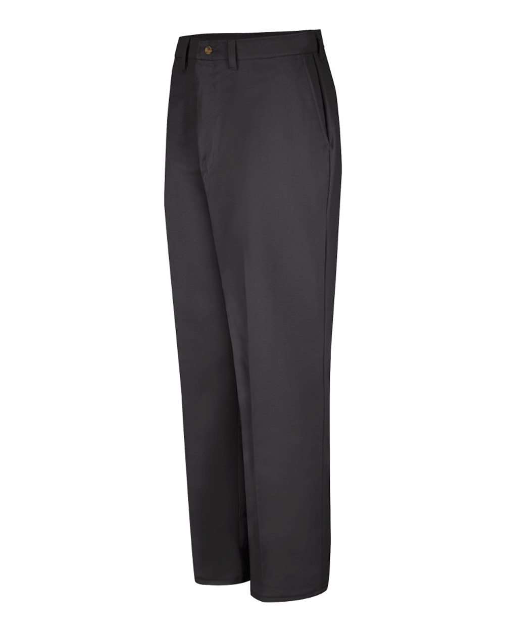 Black - 37 Unhemmed Plain Front Casual Cotton Pants - PC44