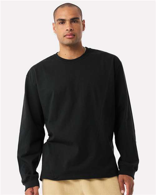 Black 7.5 oz Heavyweight Long Sleeve Tee - 4651