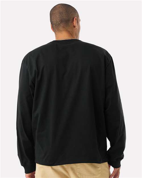 Black 7.5 oz Heavyweight Long Sleeve Tee - 4651