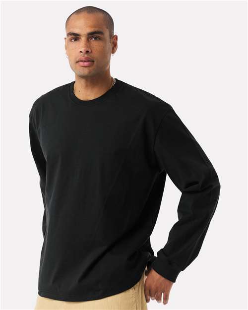 Black 7.5 oz Heavyweight Long Sleeve Tee - 4651