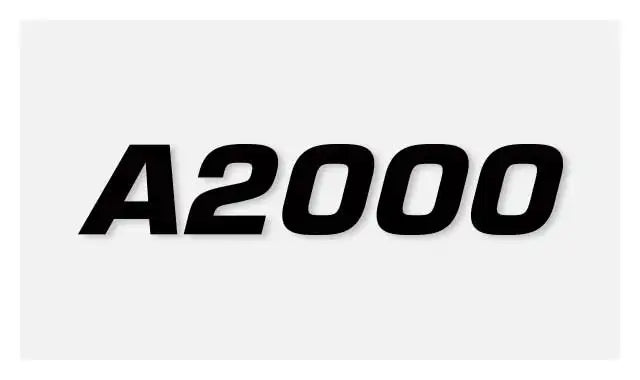 Black ’a2000’’ logo text with a bold, sans-serif font.