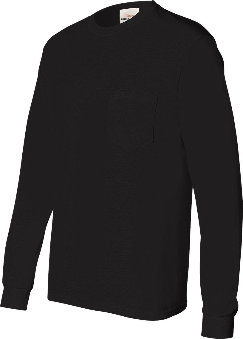 Black Authentic Long Sleeve Pocket T-Shirt - 5596