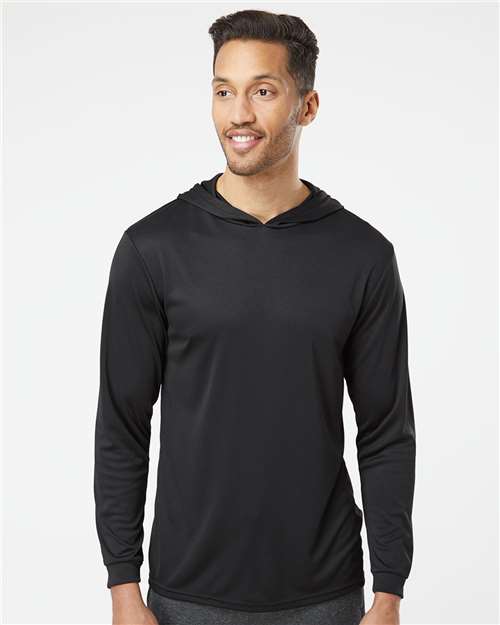 Black Bahama Performance Hooded Long Sleeve T-Shirt - 220