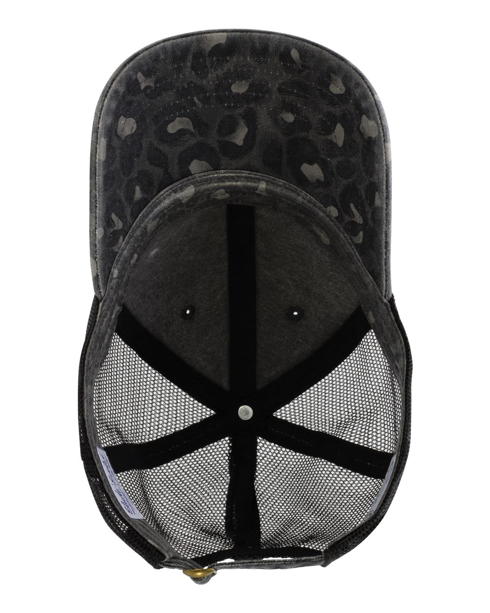 Black/ Black Leopard/ Black Women's Printed Bill with Mesh Back Cap - JANET