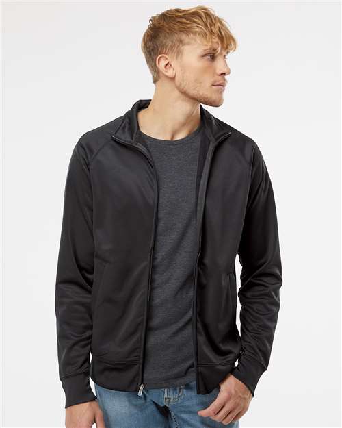 Black/ Black Lightweight Poly-Tech Full-Zip Track Jacket - EXP70PTZ