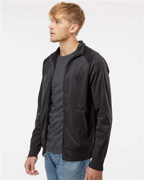 Black/ Black Lightweight Poly-Tech Full-Zip Track Jacket - EXP70PTZ