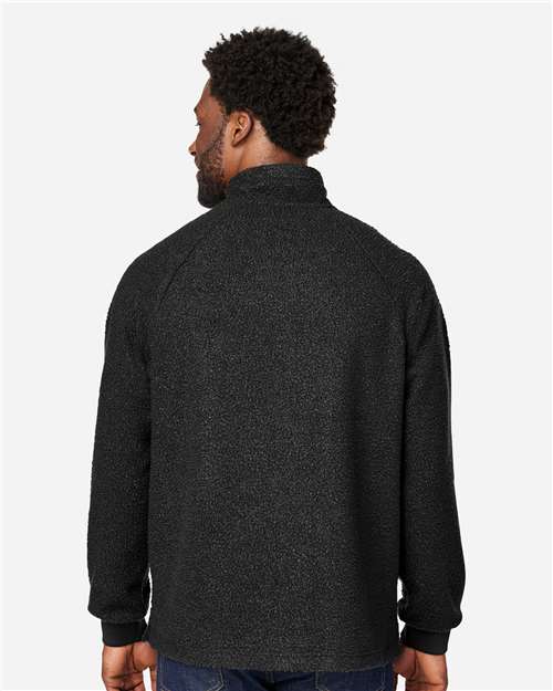 Black/ Black Men's Aura Sweater Fleece Quarter-Zip Pullover - NE713