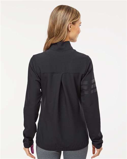 Black/ Black Women&#39;s 3-Stripes Full-Zip Jacket - A268