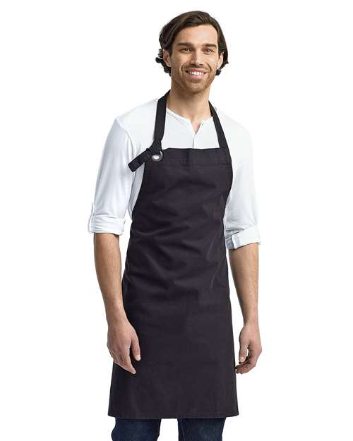 Front View of Black Calibre Heavy Canvas Bib Apron - RP130
