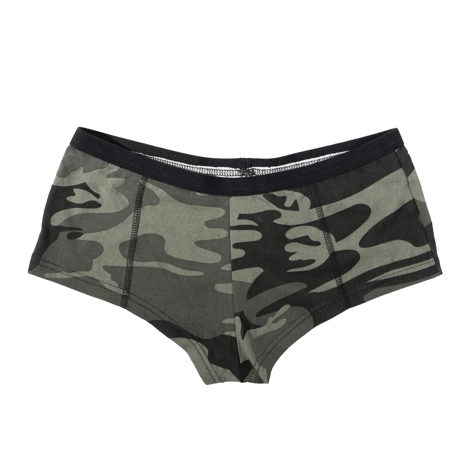 Black Camo ?Booty Camp’ Booty Shorts