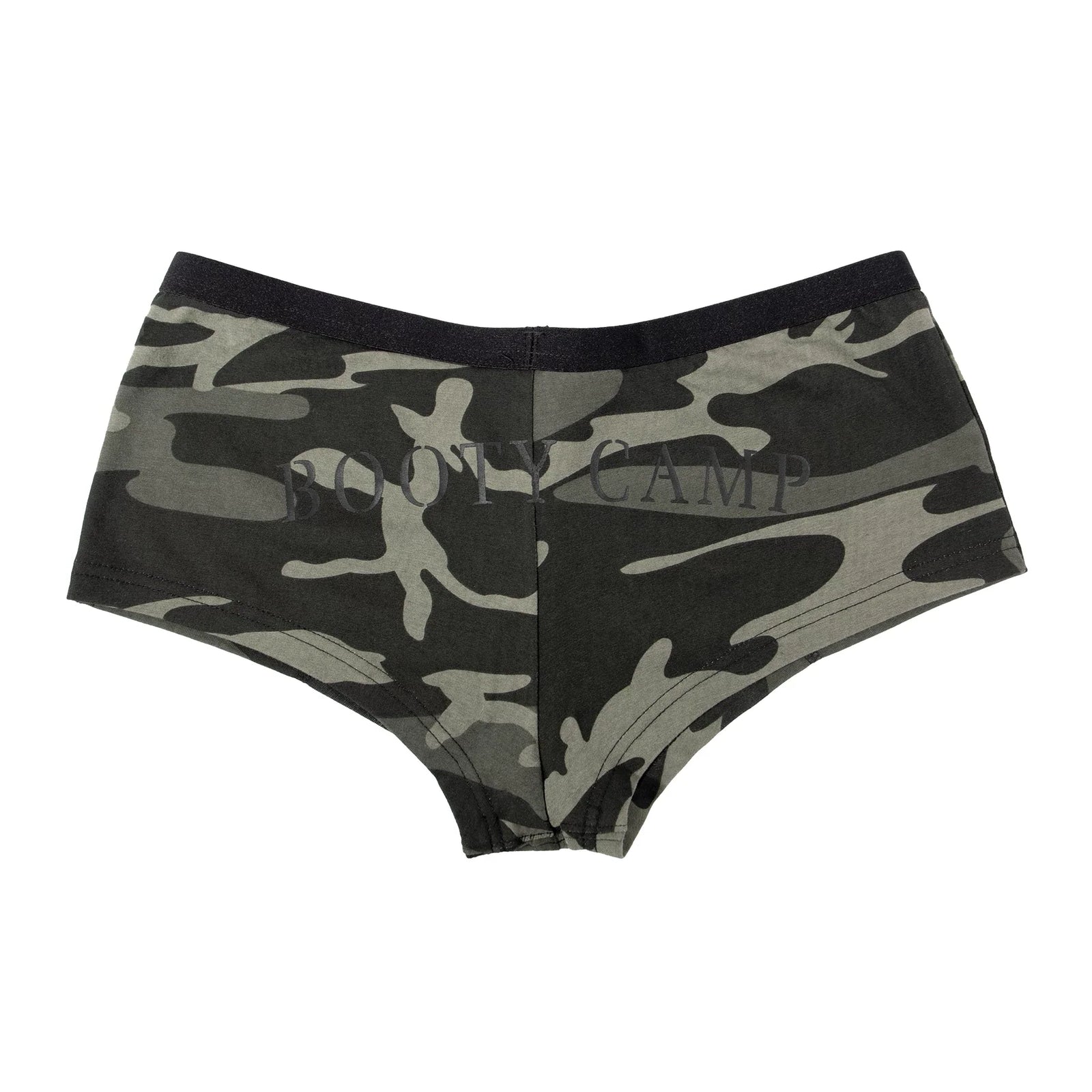 Black Camo ?Booty Camp’ Booty Shorts