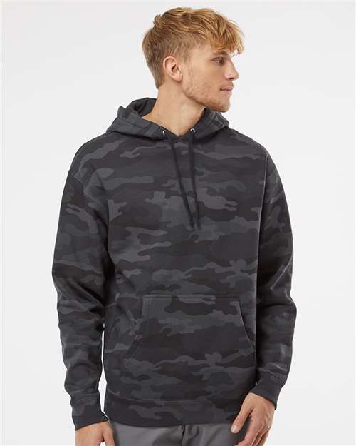 Black Camo Heavyweight Hooded Sweatshirt - IND4000