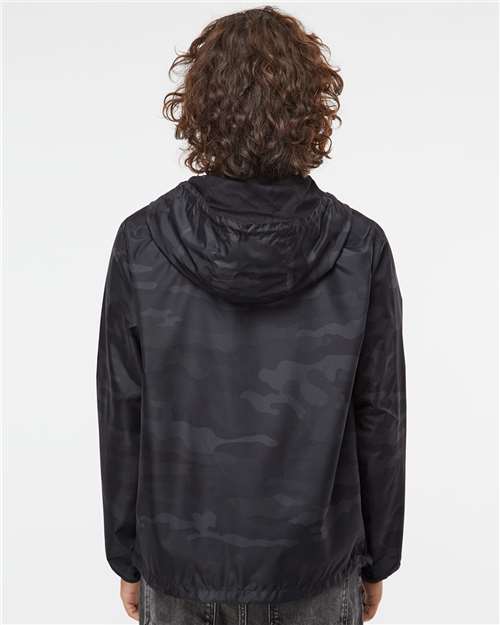 Black Camo Lightweight Quarter-Zip Windbreaker Pullover Jacket - EXP54LWP