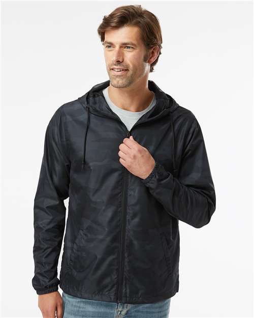 Black Camo Lightweight Windbreaker Full-Zip Jacket - EXP54LWZ