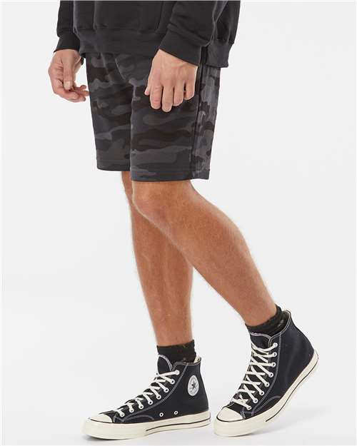 Black Camo Midweight Fleece Shorts - IND20SRT