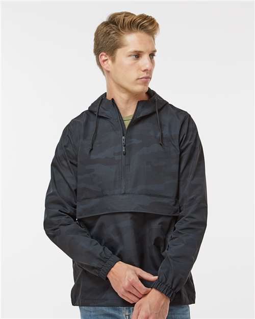 Black Camo Nylon Anorak - EXP94NAW