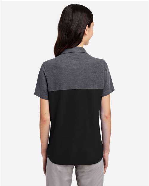 Black/ Carbon Heather Women's Fusion ChromaSoft™ Colorblock Polo - CE112CW