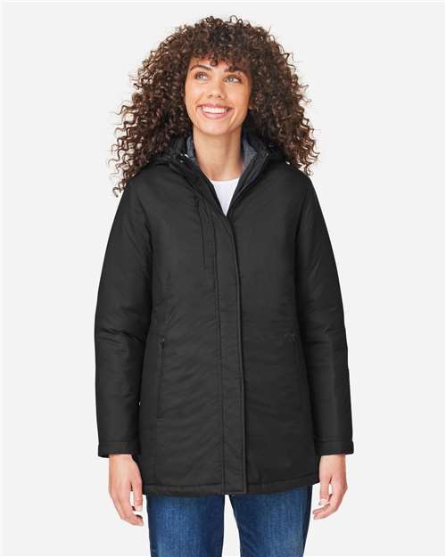 Front View of Black/ Carbon Women's Inspire 3-in-1 Jacket with Insulated Liner - CE725W