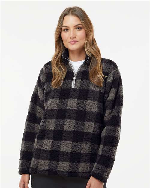 Black/ Charcoal Buffalo Women’s Epic Sherpa Quarter-Zip Pullover - 8451